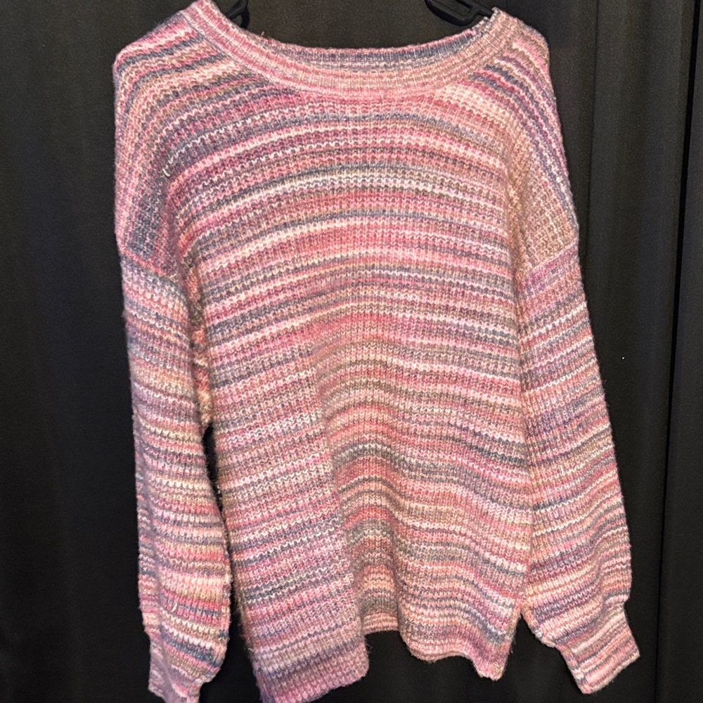 Time and Tru Women's Multicolor Striped Sweater